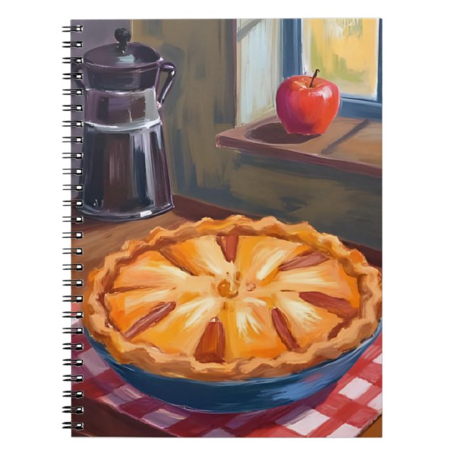Autumn Apple Pie Thanksgiving Watercolor Anteckningsbok (Framsidan)