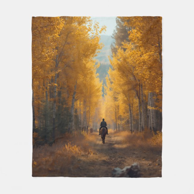Autumn Aspen Throw Blanket - Seasonal Western  Fleecefilt (Framsidan)