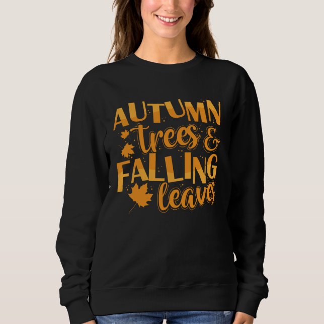Autumn Autumn Trees and Falling Leaves T Shirt (Framsida)