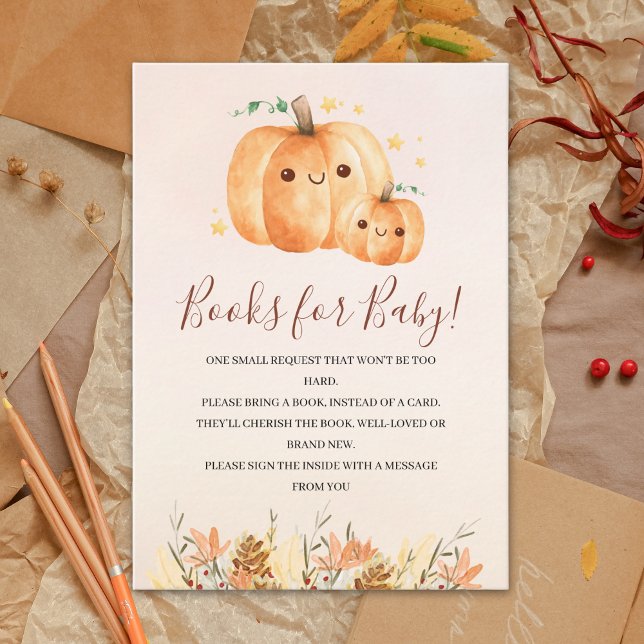 Autumn Baby Shower Insert with Pumpkins & Leaves Tilläggskort (Skapare uppladdad)