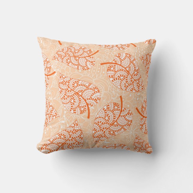 Autumn background. Leaf seamless patternbackground Kudde (Framsida)
