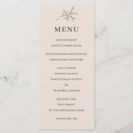 Autumn Beige Simple Elegant Botanical Menu Program