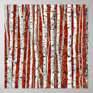 AUTUMN BIRCH TRÄD POSTER