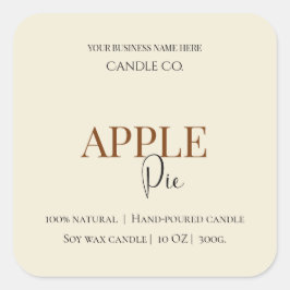 Autumn Blessing Apple Pie | Fall Candle Label  Fyrkantigt Klistermärke