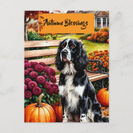 Autumn Blessings Thanksgiving Card with Dog Helg Vykort