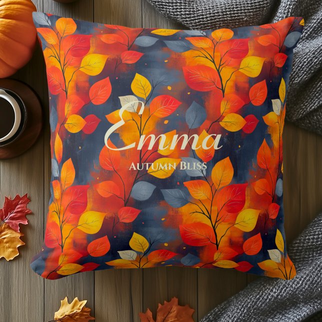 Autumn Bliss Löv Mönster | Fall Home Decor Kudde (Skapare uppladdad)