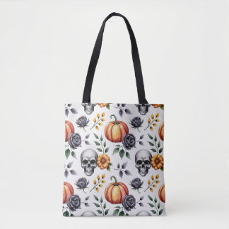 Autumn Blommigt Halloween Tote Bag Tygkasse