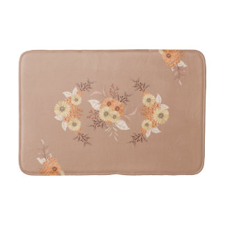 Autumn Bloom - Floral Art in Warm Earth Tones Badrumsmatta