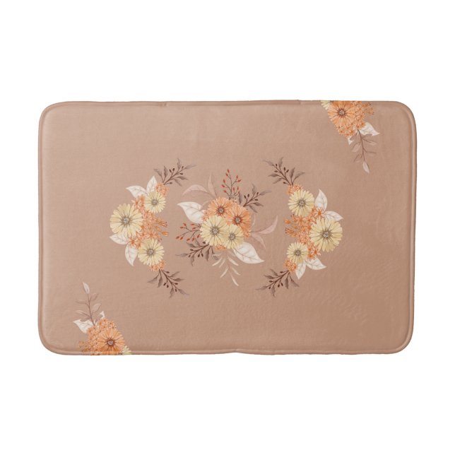 Autumn Bloom - Floral Art in Warm Earth Tones Badrumsmatta (Framsidan)