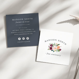Autumn Bloom   Logotyp av Blommigt Fyrkantigt Visitkort