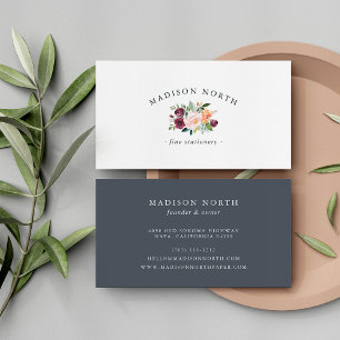 Autumn Bloom Logotyp för Blommigt av vattenfärg Visitkort
