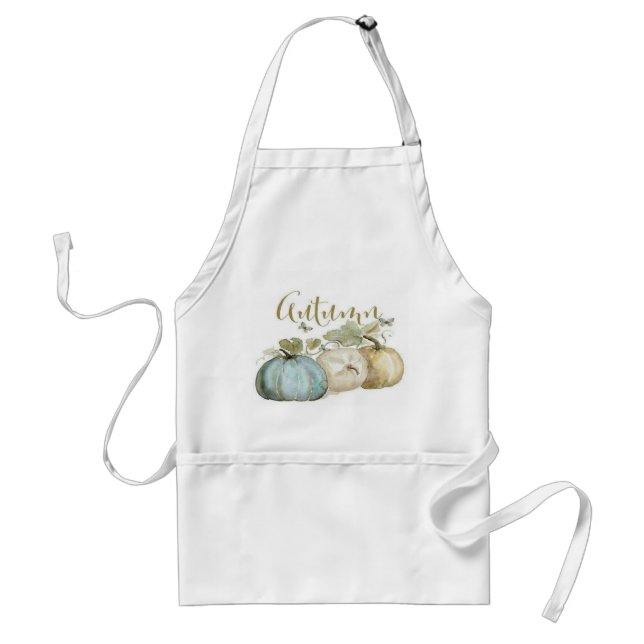 Autumn Blue Pumpkin Apron Förkläde (Framsidan)