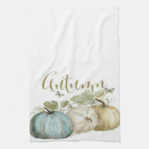 Autumn Blue Pumpkin Kitchen Apron