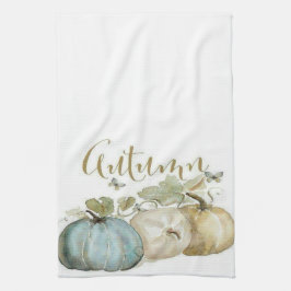 Autumn Blue Pumpkin Kitchen Apron Kökshandduk