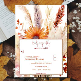 Autumn Boho Blommigt Bröllop | Vit OSA Kort