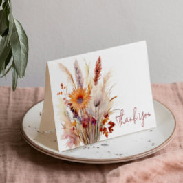 Autumn Boho Blommigt Bröllop | Vit Tack Kort