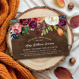 Autumn Boho Blooms Inbjudningskort för möhippan