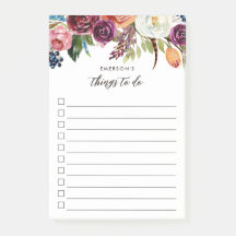Autumn Boho Blooms Personlig to Do List
