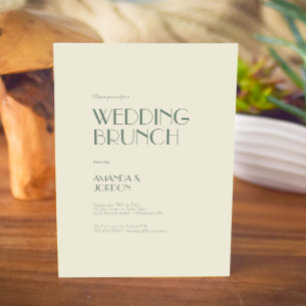 Autumn Boho Deco Cream Bröllop Brunch Inbjudningar
