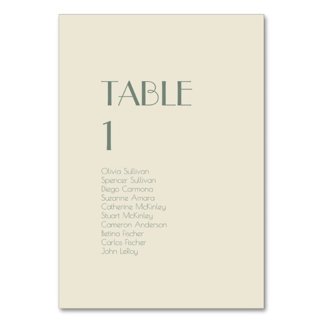 Autumn Boho Deco | Gäster för Bordsnummer av Cream (Framsidan)