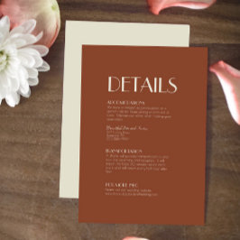 Autumn Boho Deco | Information om Rust Bröllop Tilläggskort