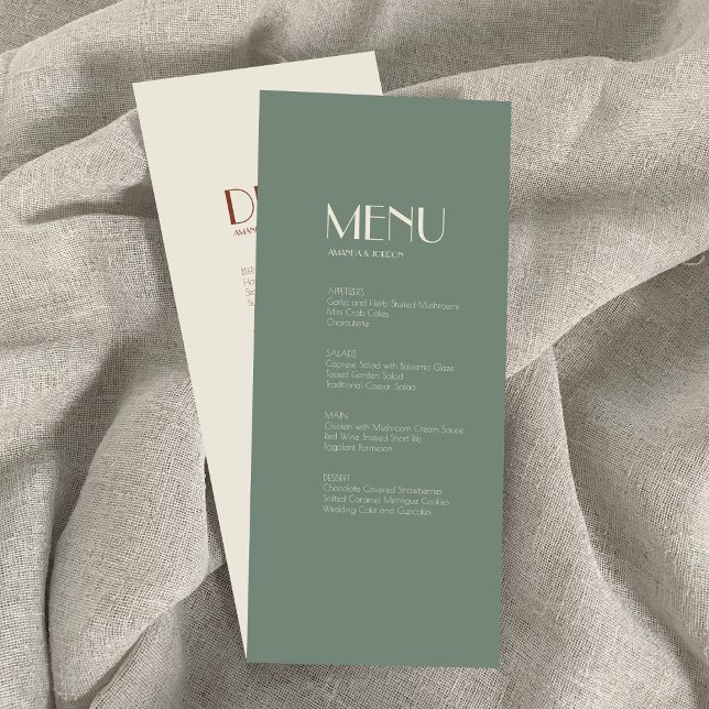 Autumn Boho Deco | Menyn Sage Grönt middag Meny (Skapare uppladdad)