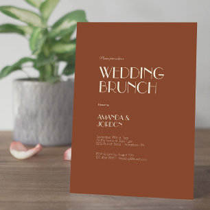 Autumn Boho Deco Rust Bröllop Brunch Inbjudningar