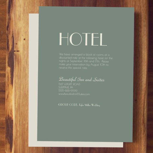 Autumn Boho Deco | Sage Grönt Bröllop Hotel Tilläggskort (Skapare uppladdad)