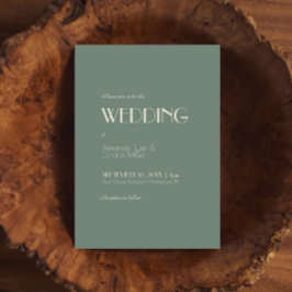 Autumn Boho Deco | Sage Grönt bröllopsinbjudan Inbjudningar