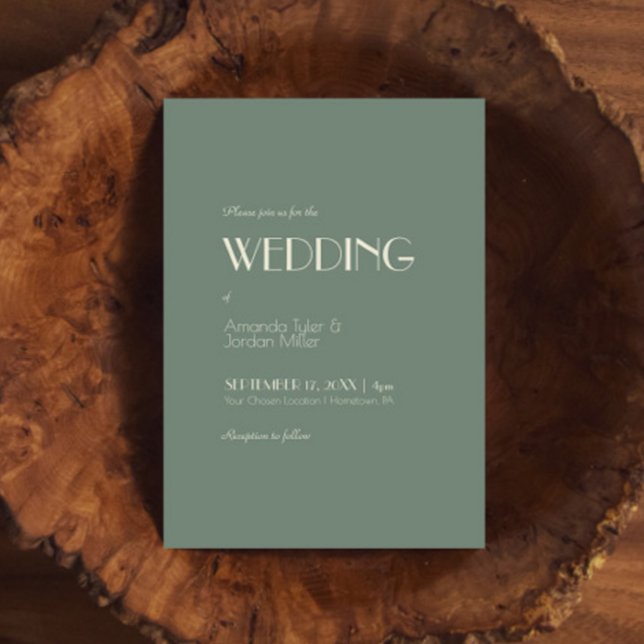 Autumn Boho Deco | Sage Grönt bröllopsinbjudan Inbjudningar (Skapare uppladdad)