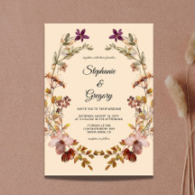Autumn Boho Wildblombröllopsinbjudan