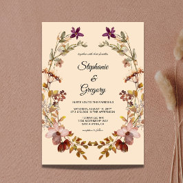 Autumn Boho Wildblombröllopsinbjudan Inbjudningar
