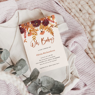 Autumn Boho WildblommOh Baby   Babyskor Inbjudningar