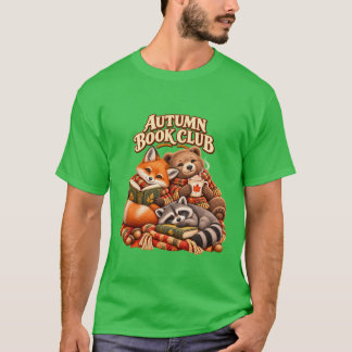 Autumn Book Club Cute Woodland Animals T-Shirt
