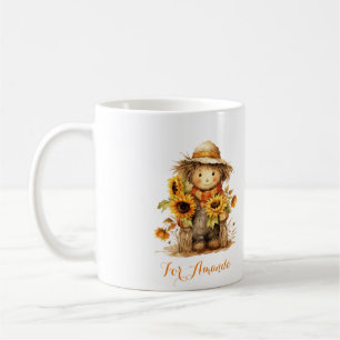 Autumn Boskap Pumpkin Watercolor Personali Kaffemugg