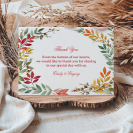 Autumn Botanical Leaves Appreciation Tack Kort