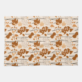 Autumn Botanical Leaves Minimalist  Kökshandduk