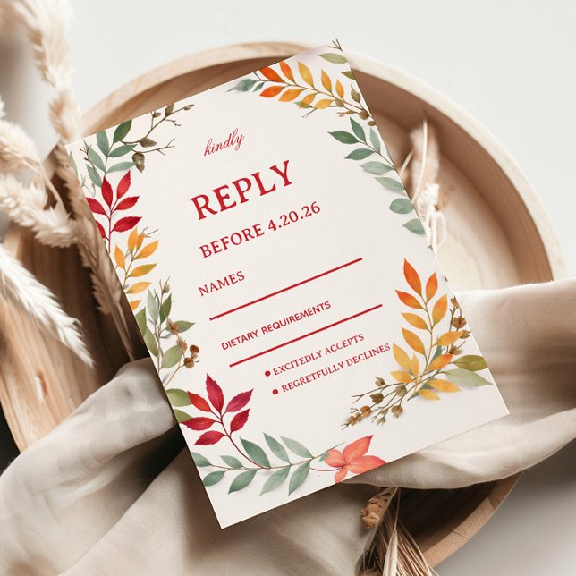 Autumn Botanical Leaves Response OSA Kort (Skapare uppladdad)