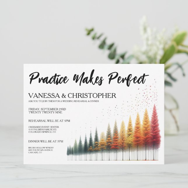 Autumn Bröllop Rehearsal Inbjudningar (Stående Fram)