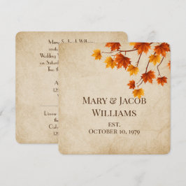 Autumn Bröllop Vow Renewal Inbjudningar