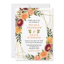 Autumn Burgundy and Orange Flowers