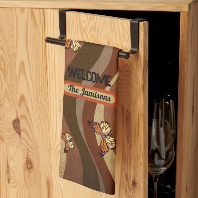 Autumn Butterflies Kökshandduk (Thirds Fold)