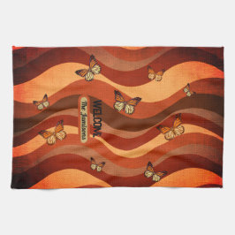 Autumn Butterflies Reddisk-Brown Kökshandduk