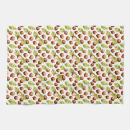 Autumn Chestnut Seamless Mönster Kökshandduk