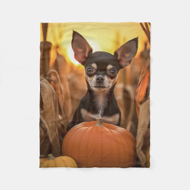 Autumn Chihuahua Fleecefilt (Framsidan)