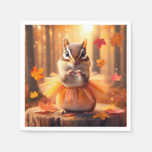Autumn Chipmunk Ballerina Dancer Pappersservett