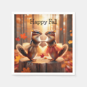 Autumn Chipmunks Dancing Pappersservett