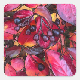 Autumn Chokecherries - Kuvert Stickers Fyrkantigt Klistermärke