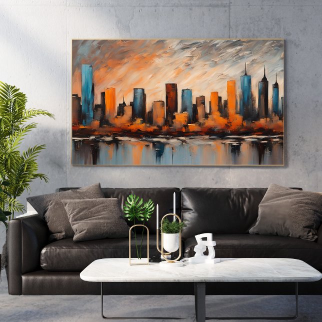 Autumn City Skyline Sunset unframed Poster (Skapare uppladdad)