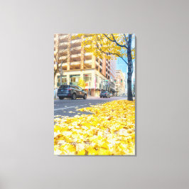 Autumn City Street Canvastryck